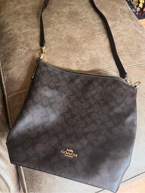 Coach Brown Signature Crossbody with Gold Hardware